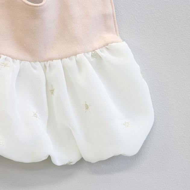 lien de famille - BABY BIB  GRITTER STAR (WHITE)
