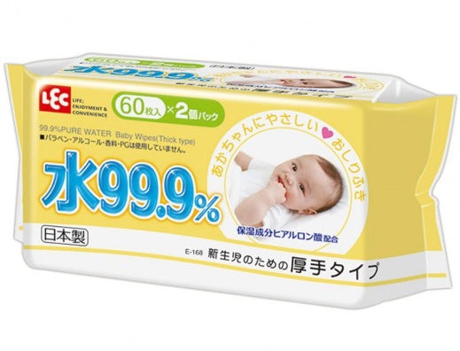LEC BABY WET TISSUE 99.9% WATER THICK TYPE 60S X 2