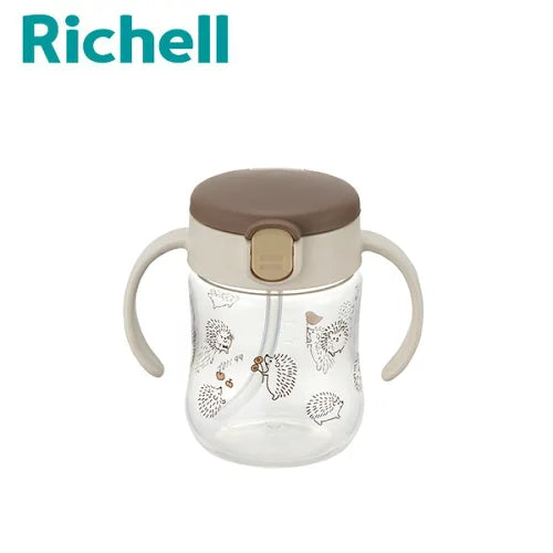 RICHELL - AQULEA BABY STRAW MUG 200ML (BROWN)