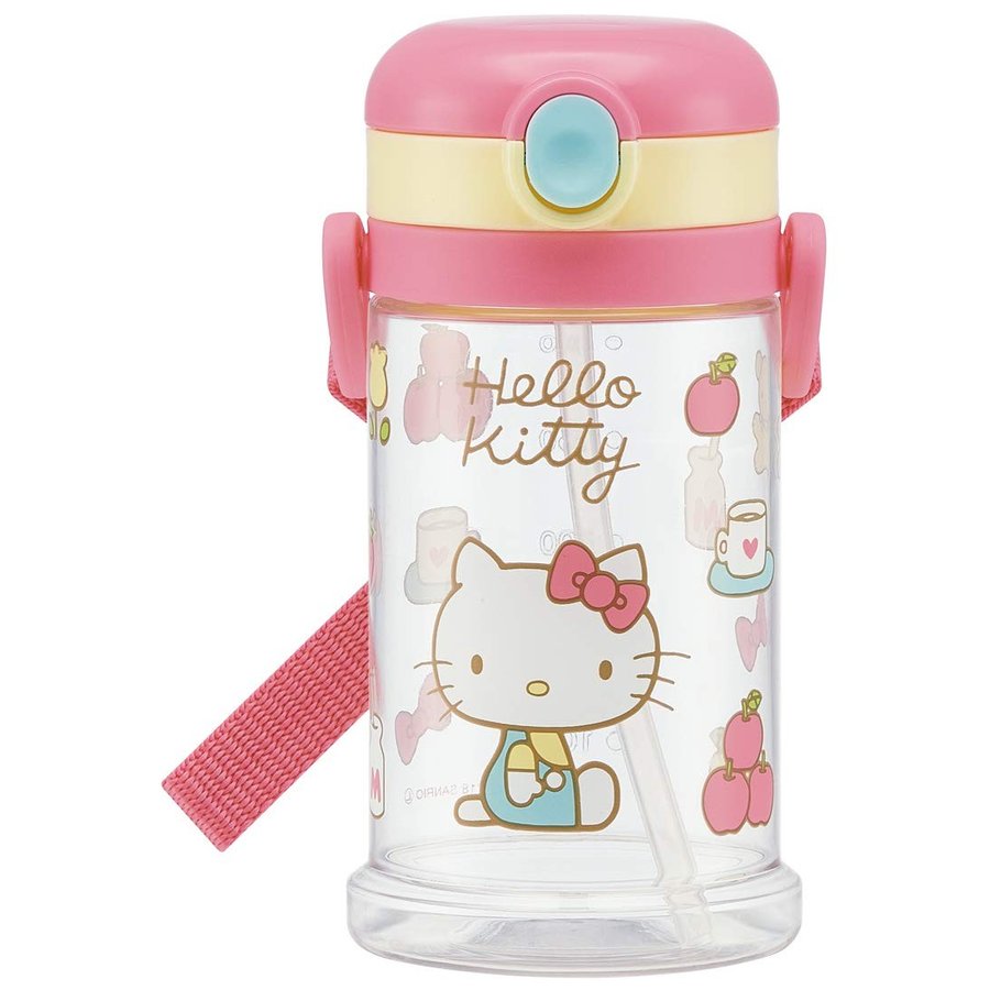 SKATER HELLO KITTY STRAW CUP (WITH HANDLE & BELT) 370ml