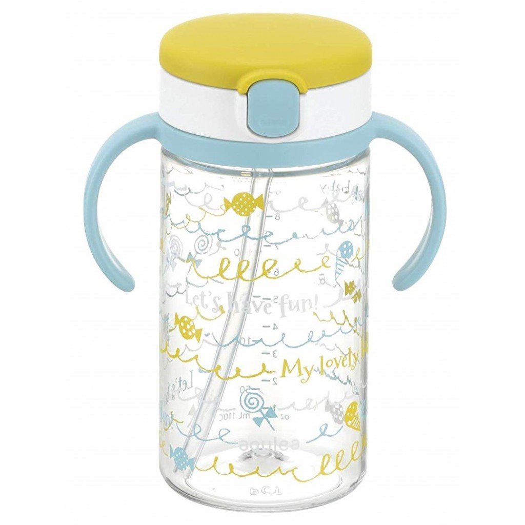 RICHELL AQULEA BABY STRAW MUG 320ML - YELLOW