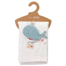 FEHN Muslin blanket with whale