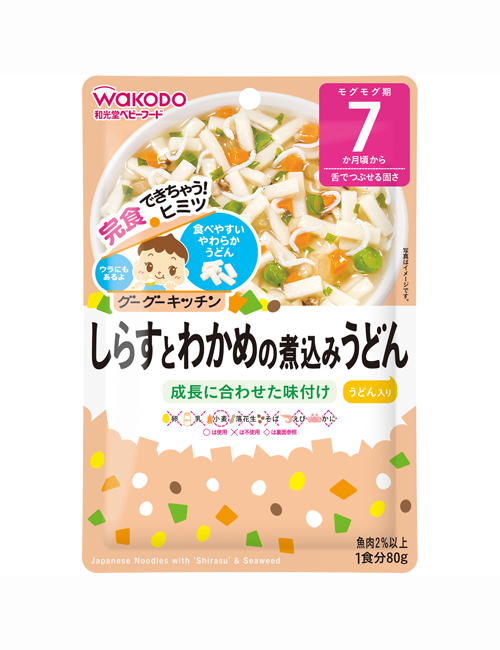 WAKODO BABY FOOD WHITEBAIT & SEAWEED UDON
