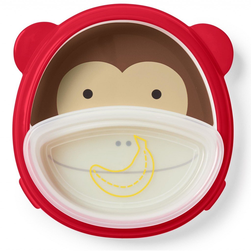 SKIP HOP ZOO SMART SERVE PLATE & BOWL - MONKEY