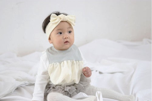 Lien de famille - BABY BIB  GRITTER STAR (GRAY)
