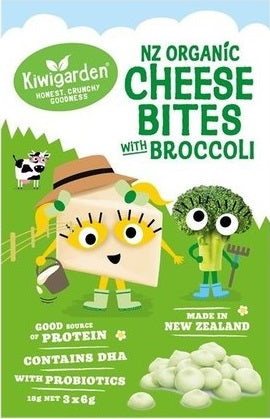 KIWIGARDEN NZ Organic Cheese Bites with Broccoli 18g