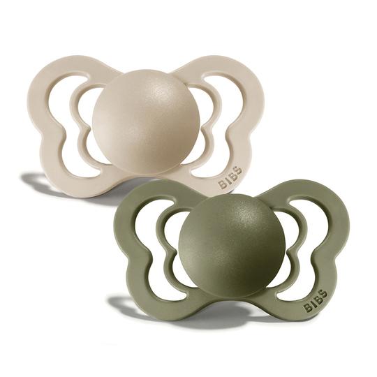 BIBS-Couture Vanilla/Olive 2pk 0-6m LATEX