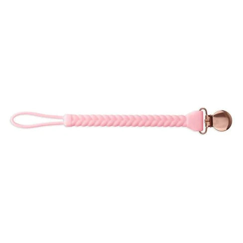 Itzy Ritzy Silicone Pacifier Clip (Pink Braid)