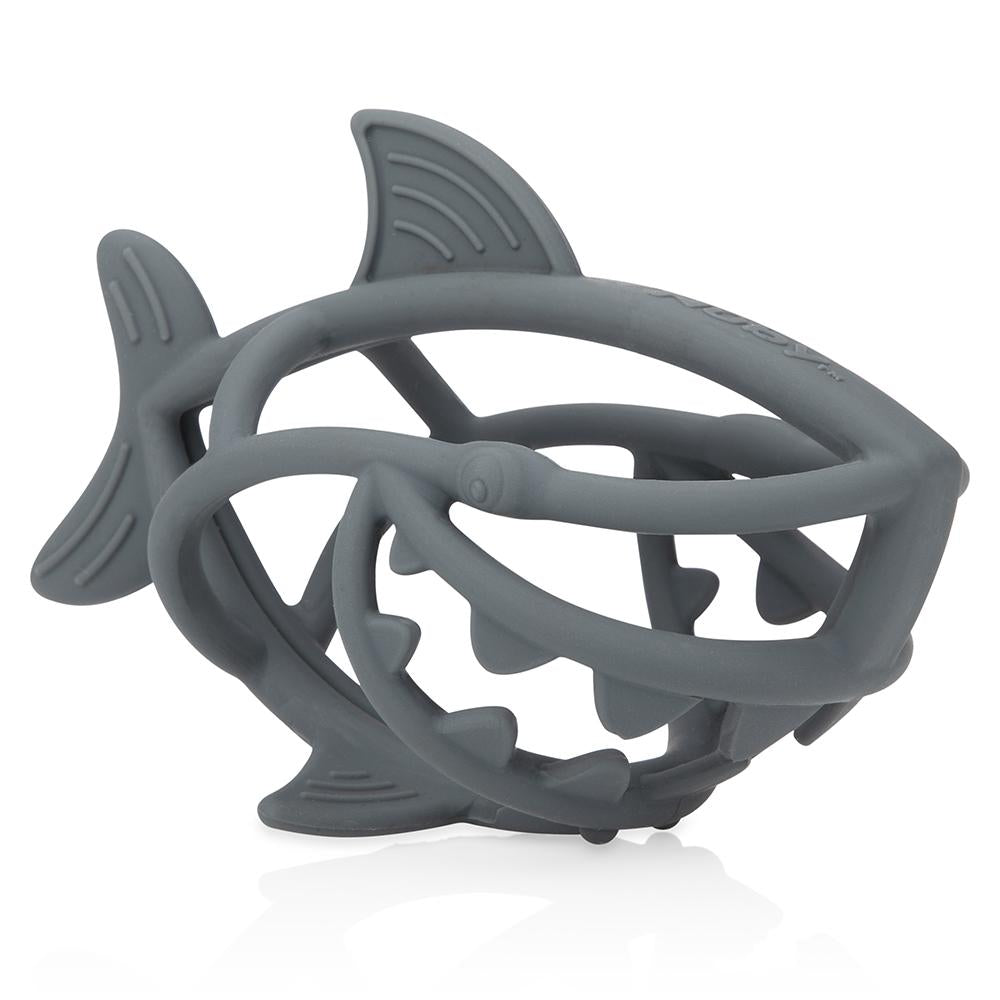 NUBY CHEWY CHUMS SILICONE CHARACTER TEETHING BALL - SHARK
