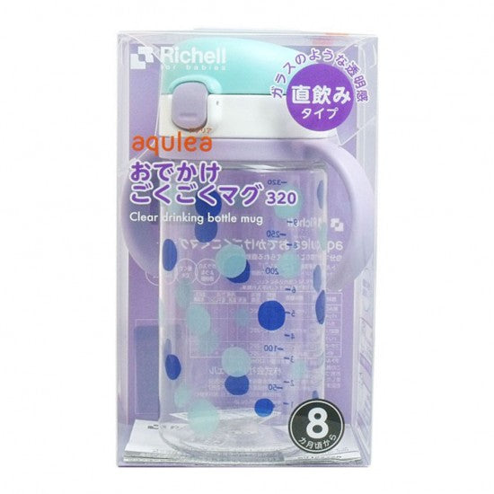 RICHELL - AQULEA BABY clear drinking bottle mug 320ML (Blue)