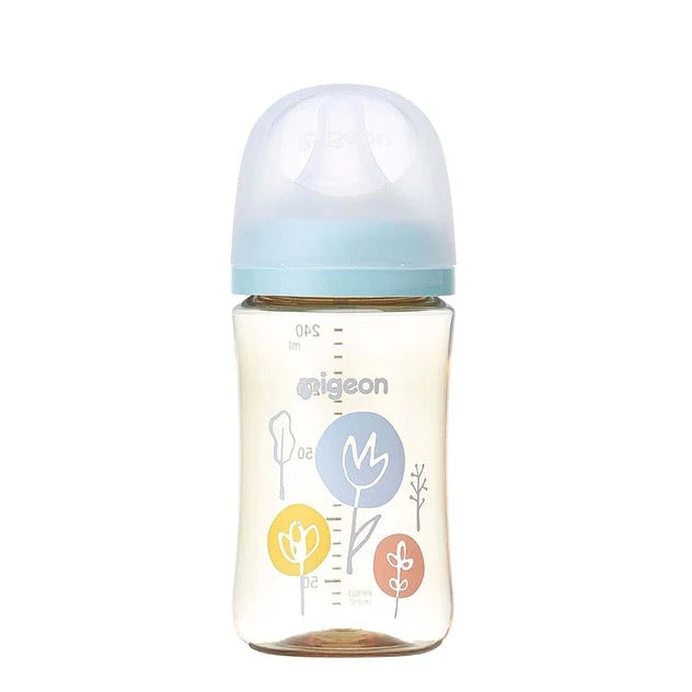 PIGEON PPSU WIDE NECK MILK BOTTLE 240ML - Flower
