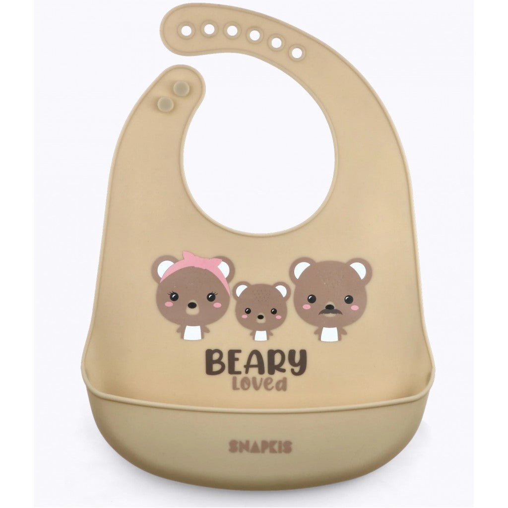 SNAPKIS - OH-SO-SOFT SILICONE BIB BEAR