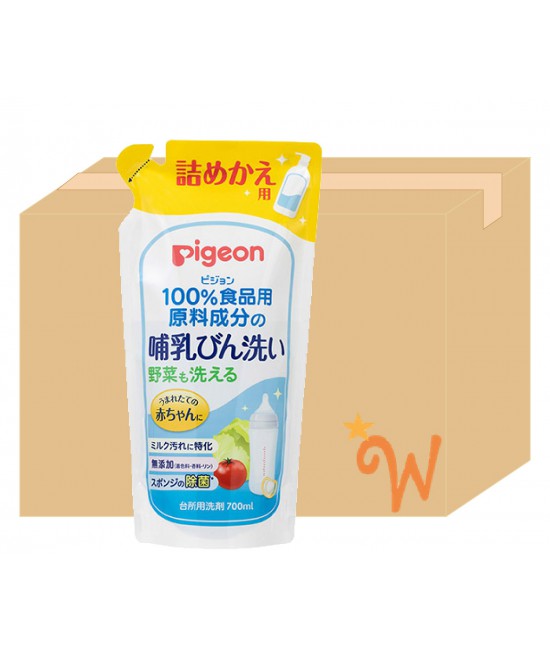 [原箱優惠] PIGEON 奶瓶蔬菜洗潔液 補充裝 700ml x 12包