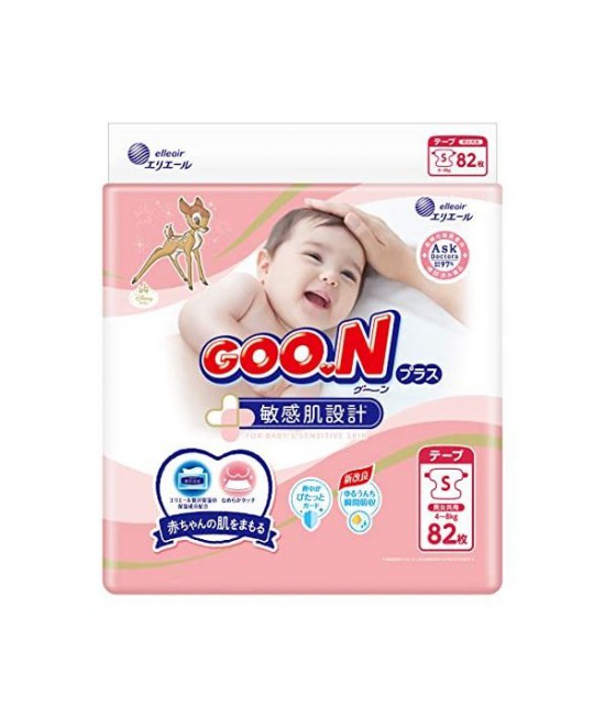 GOON PLUS 大王紙尿片 S 細碼82片(4-8kgs)