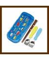 EDISON 兒童叉匙筷子套裝連盒 (藍色)