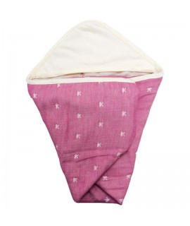 ETOFFA 日本製6重紗包布 粉紅蝴蝶